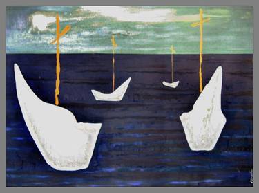 Original Fine Art Boat Paintings by Efrain Socarras