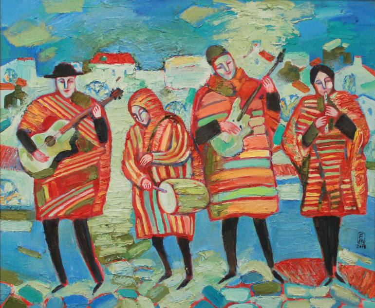 Original Symbolism Music Painting by Elena Tomilova