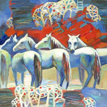 Original Abstract Animal Paintings by Elena Tomilova