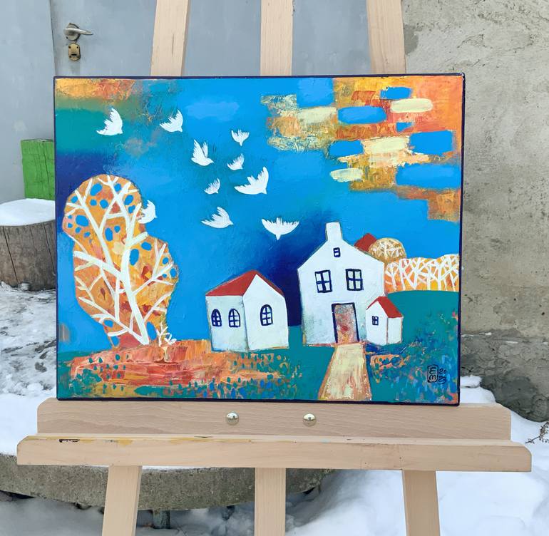 Original Abstract Landscape Painting by Elena Tomilova