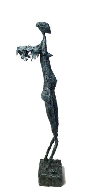 MOTHER ANGEL, Sculpture Clay, Iron, 33 X 11 cm, unique artwork thumb