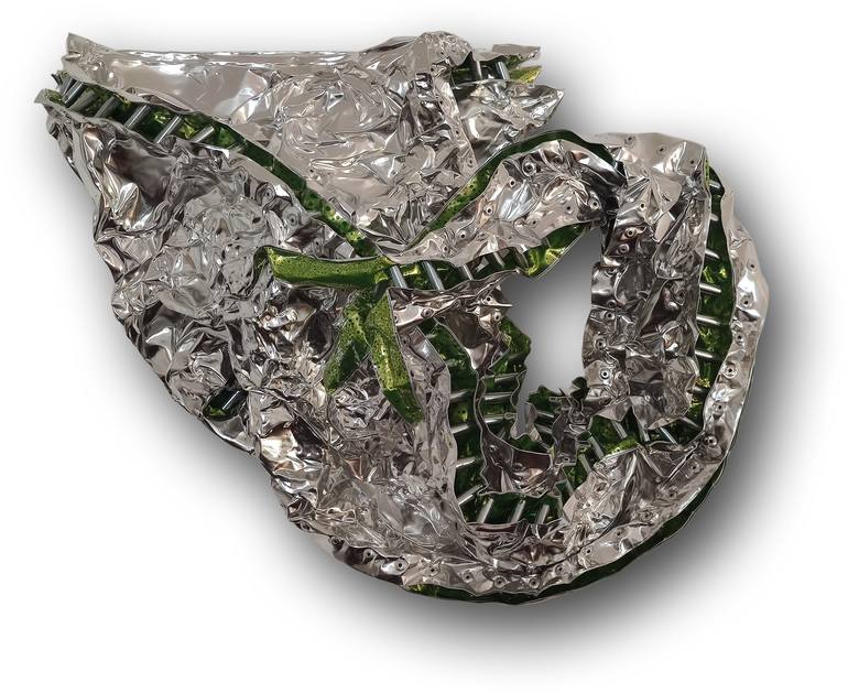 Original Abstract Sculpture by Christoph Robausch | Abstract Art on Aluminum | VISIBLE VOID - II