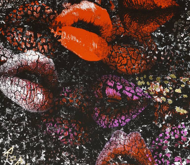 Original Abstract Erotic Painting by Christoph Robausch