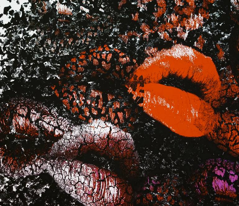 Original Abstract Erotic Painting by Christoph Robausch