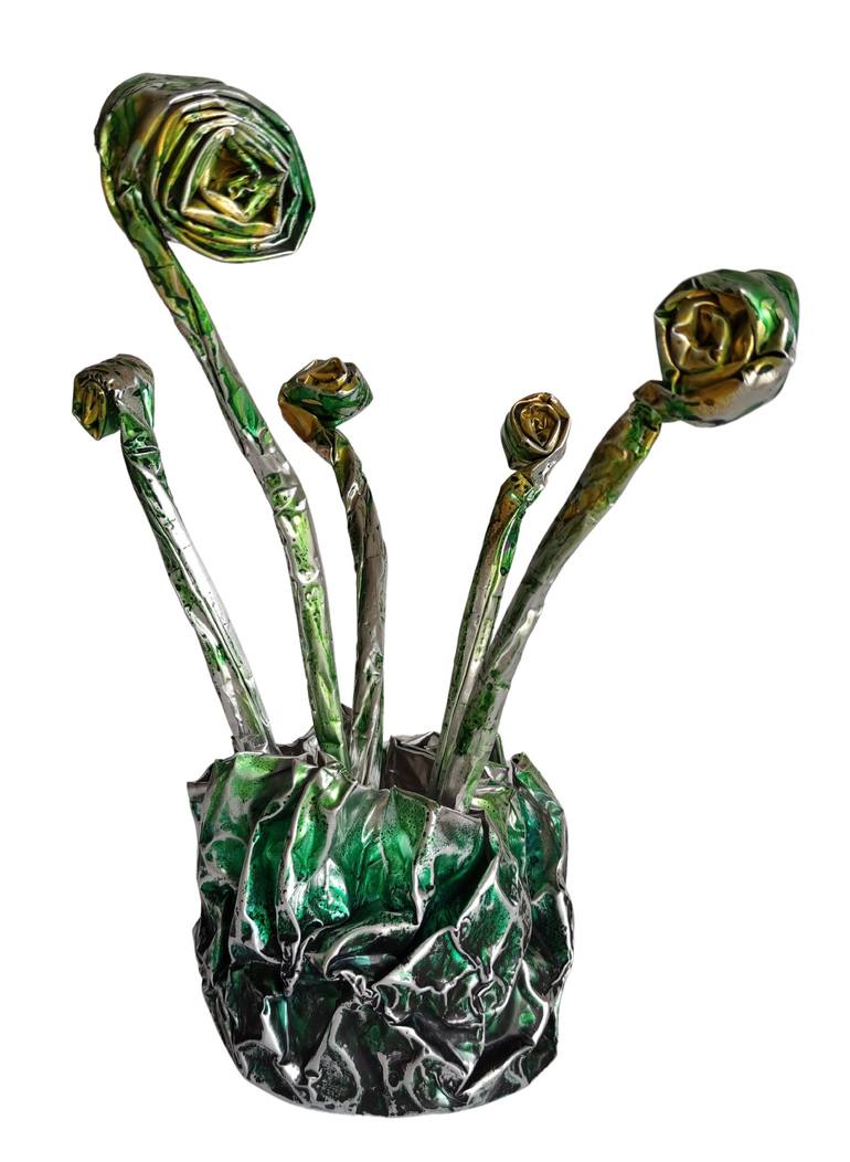 Original Abstract Floral Sculpture by Christoph Robausch