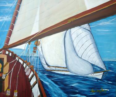 Original Impressionism Boat Paintings by Anthony Dunphy