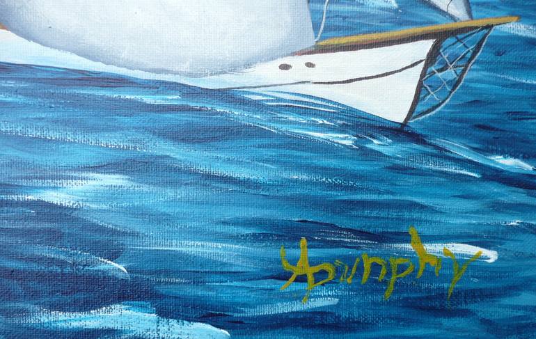 Original Impressionism Boat Painting by Anthony Dunphy