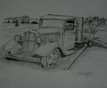 Original Realism Automobile Drawings by Anthony Dunphy