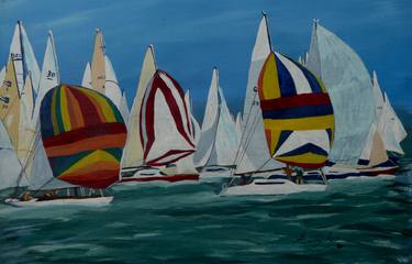 Original Expressionism Sailboat Paintings by Anthony Dunphy