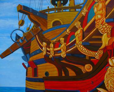 Print of Expressionism Ship Paintings by Anthony Dunphy