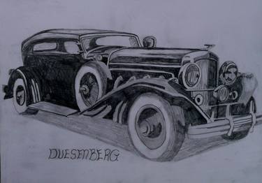 Original Art Deco Automobile Drawings by Anthony Dunphy