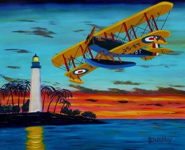 Original Expressionism Airplane Paintings by Anthony Dunphy
