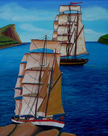 Original Fine Art Sailboat Paintings by Anthony Dunphy