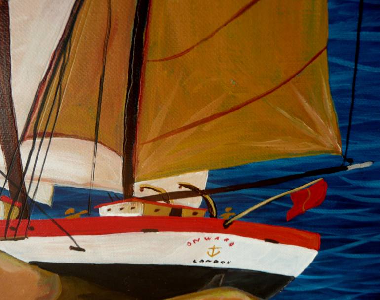 Original Sailboat Painting by Anthony Dunphy