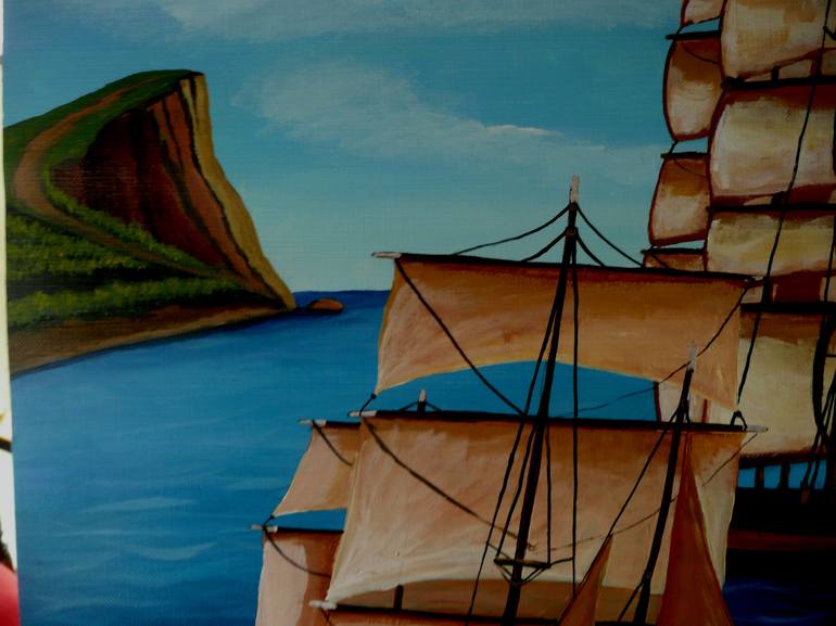 Original Fine Art Sailboat Painting by Anthony Dunphy