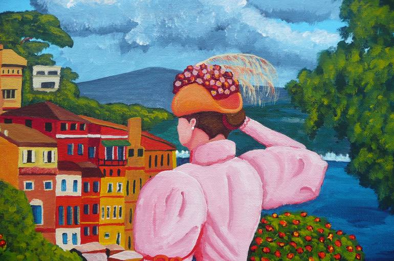 Original Figurative Cities Painting by Anthony Dunphy