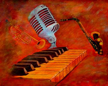 Original Art Deco Music Paintings by Anthony Dunphy
