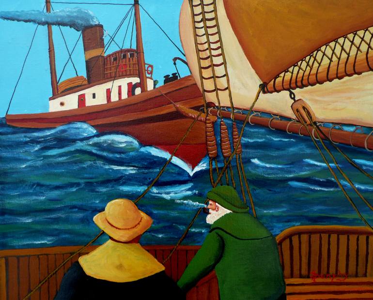 Meeting At Sea Painting by Anthony Dunphy | Saatchi Art