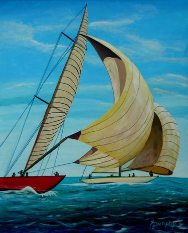 Original Expressionism Sailboat Paintings by Anthony Dunphy