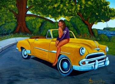 Original Figurative Automobile Paintings by Anthony Dunphy