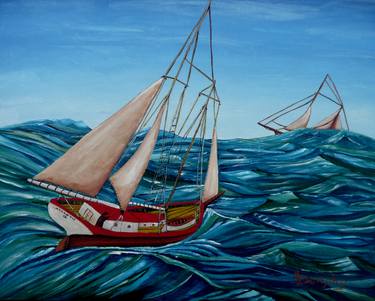 Original Impressionism Sailboat Paintings by Anthony Dunphy