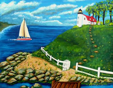 Print of Sailboat Paintings by Anthony Dunphy