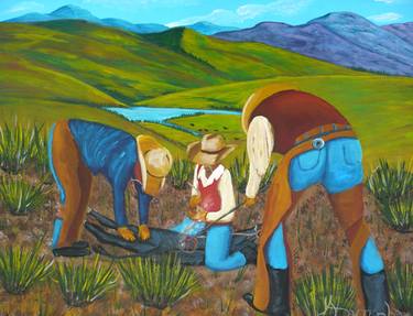 Print of Figurative Cows Paintings by Anthony Dunphy