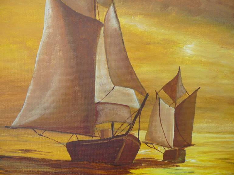 Original Impressionism Boat Painting by Anthony Dunphy
