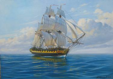 Shenderov V. "Frigate Rose", 2014 (50x70 cm). Oil painting on canvas thumb