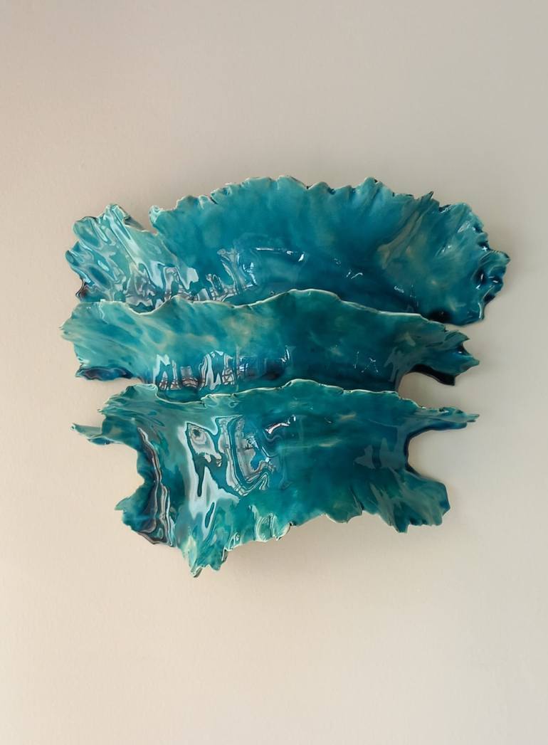 Original Abstract Seascape Sculpture by Alice Desert