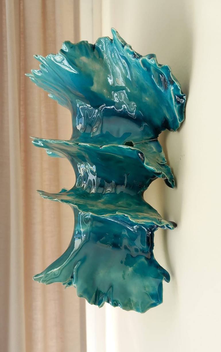 Original Abstract Seascape Sculpture by Alice Desert