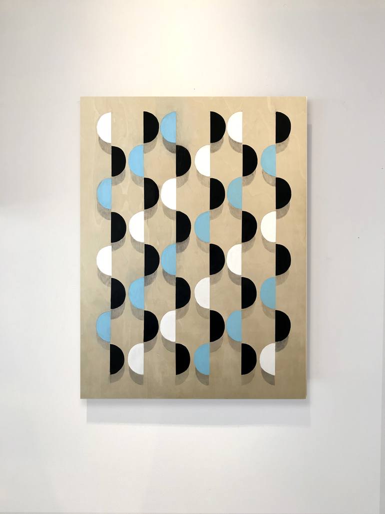 Original Abstract Geometric Painting by karen clark