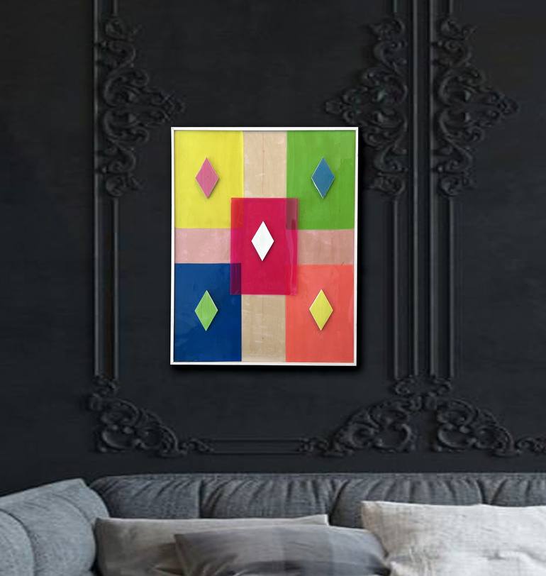 Original Abstract Geometric Collage by karen clark