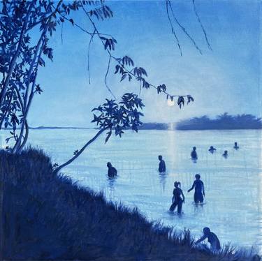 Saatchi Art Artist karen clark; Painting, “Night Swim” #art