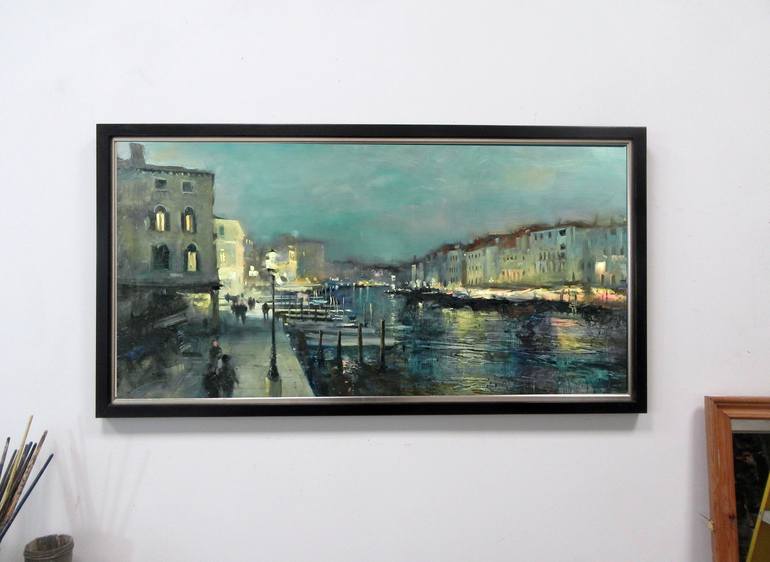 Original Figurative Cities Painting by Michael Alford