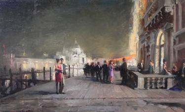 Original Figurative Cities Paintings by Michael Alford