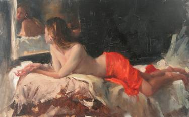 Female Nude-Vermillion, with Reflection thumb