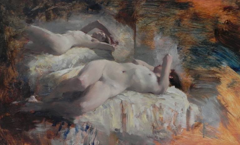 Print of Figurative Nude Paintings by Michael Alford