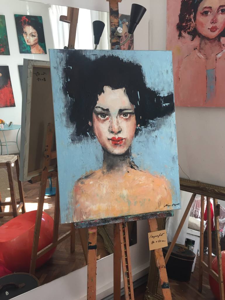 Original Figurative Portrait Painting by Miruna Cojanu