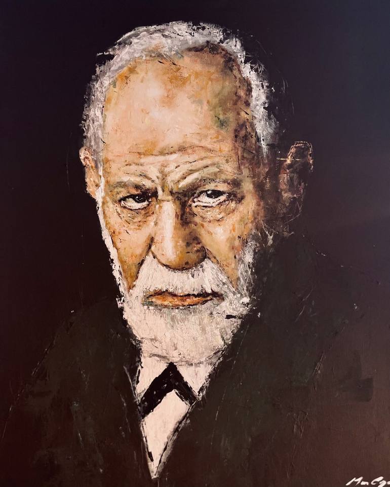 Sigmund Freud Painting by Miruna Cojanu | Saatchi Art