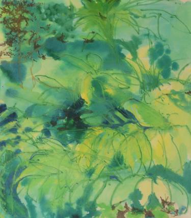 Original Abstract Garden Paintings by takako ishii