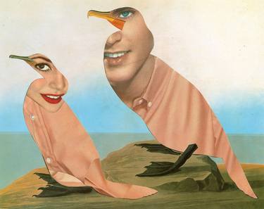 Original Surrealism Animal Collage by Riikka Fransila