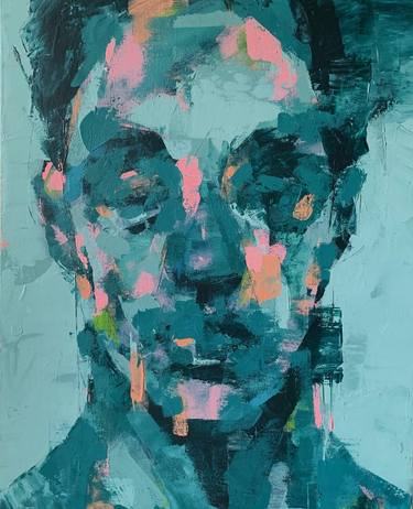 Imagined Portrait in Blue and Pink thumb