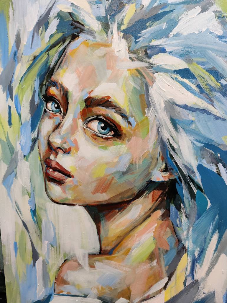 Original Figurative Portrait Painting by Vacaru Nicoleta