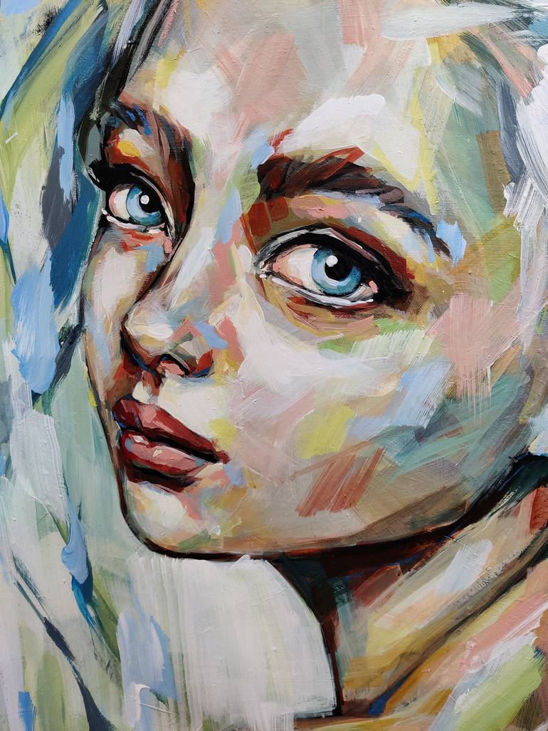 Original Figurative Portrait Painting by Vacaru Nicoleta