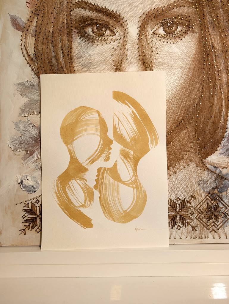 Original Abstract People Painting by Nicol Vacaru