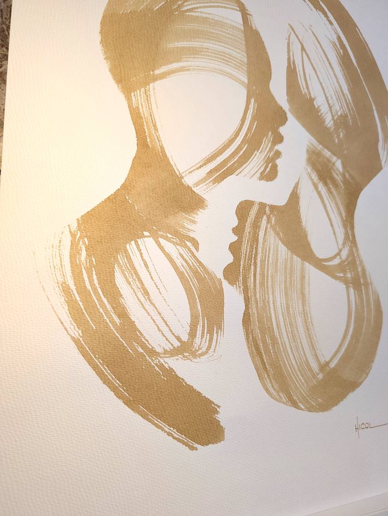 Original Abstract People Painting by Nicol Vacaru