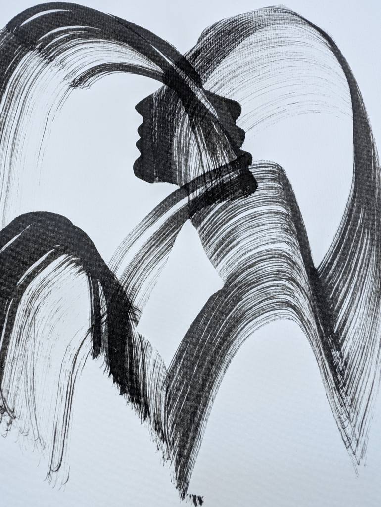 Original Minimalism People Drawing by Nicol Vacaru