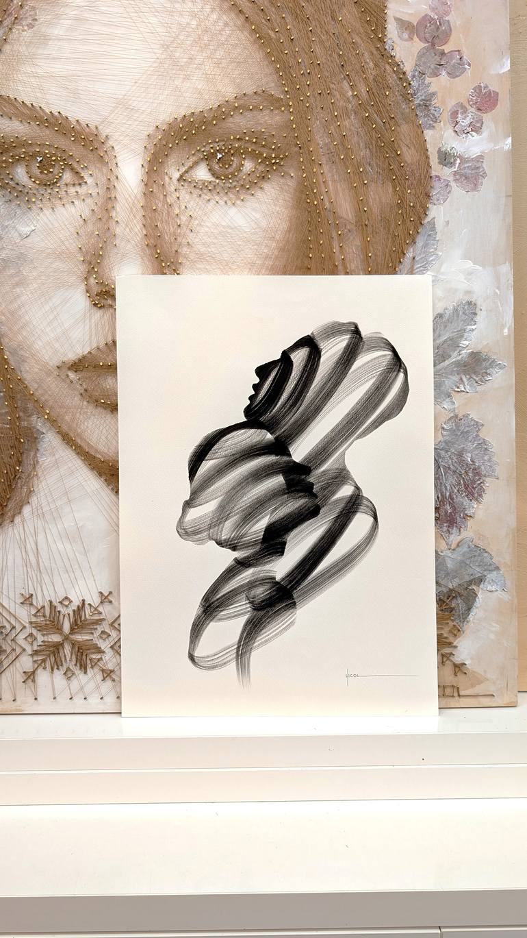 Original Minimalism People Painting by Nicol Vacaru