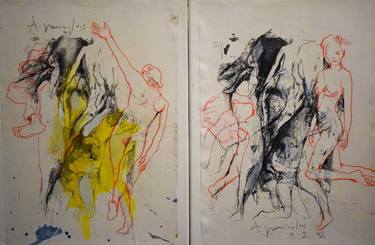 Print of Expressionism Body Drawings by Andreas Giannoutsos